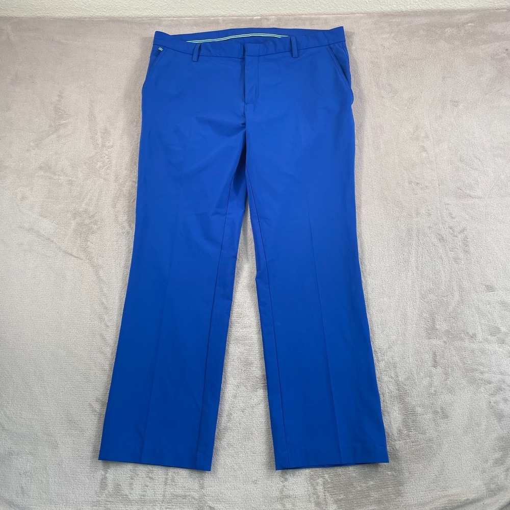 J.Lindeberg Troon Mricro Stretch Golf Pants Men 38x32 Blue Performance Straight
